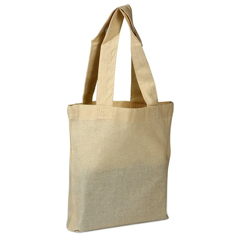 100% Cotton Sheeting Large Tote. Economy Tote with mini gusset