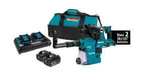 2021 Makita 36V (18V X2) LXT® Brushless 1-1/8" AVT® Rotary Hammer Kit, SDS-PLUS, w/ HEPA Dust Extractor, AFT®, A