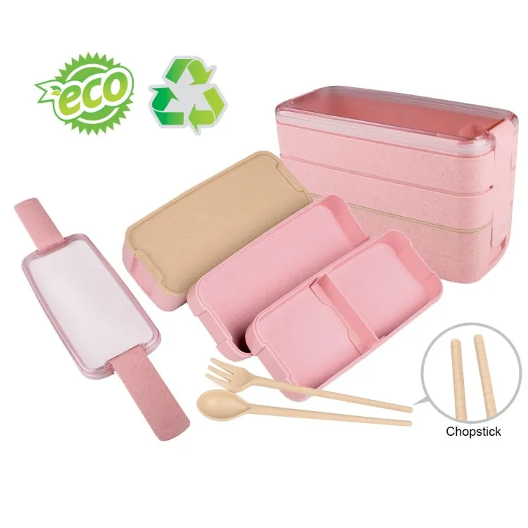 3 tiers Wheat Straw Bento Box