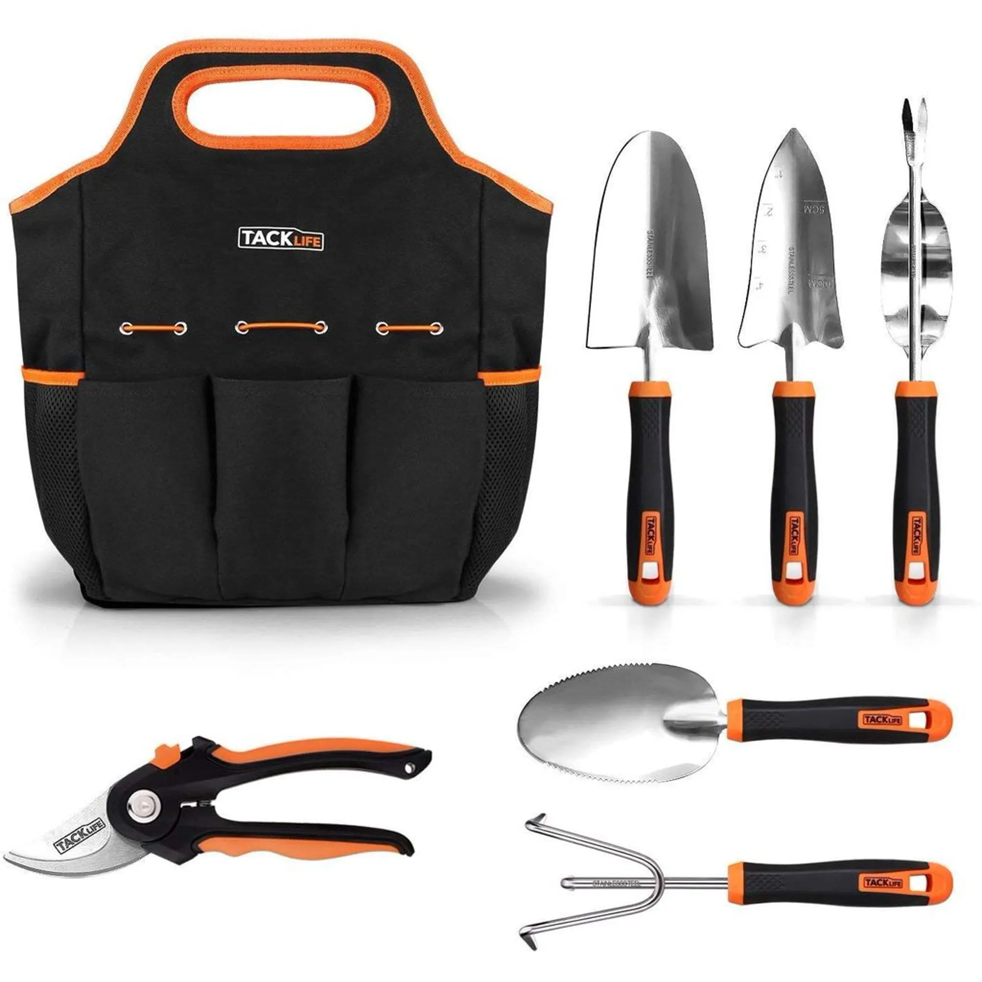 6-Piece: Tacklife Stainless Steel Heavy Duty Garden Tools Set