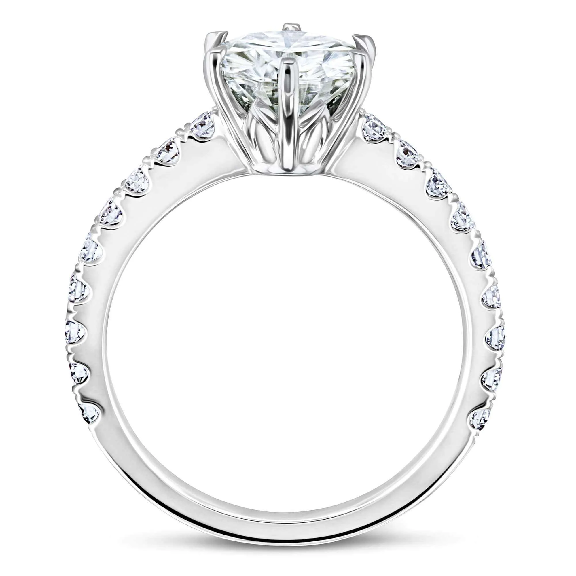 6-Prong 1.9ct Moissanite Ring