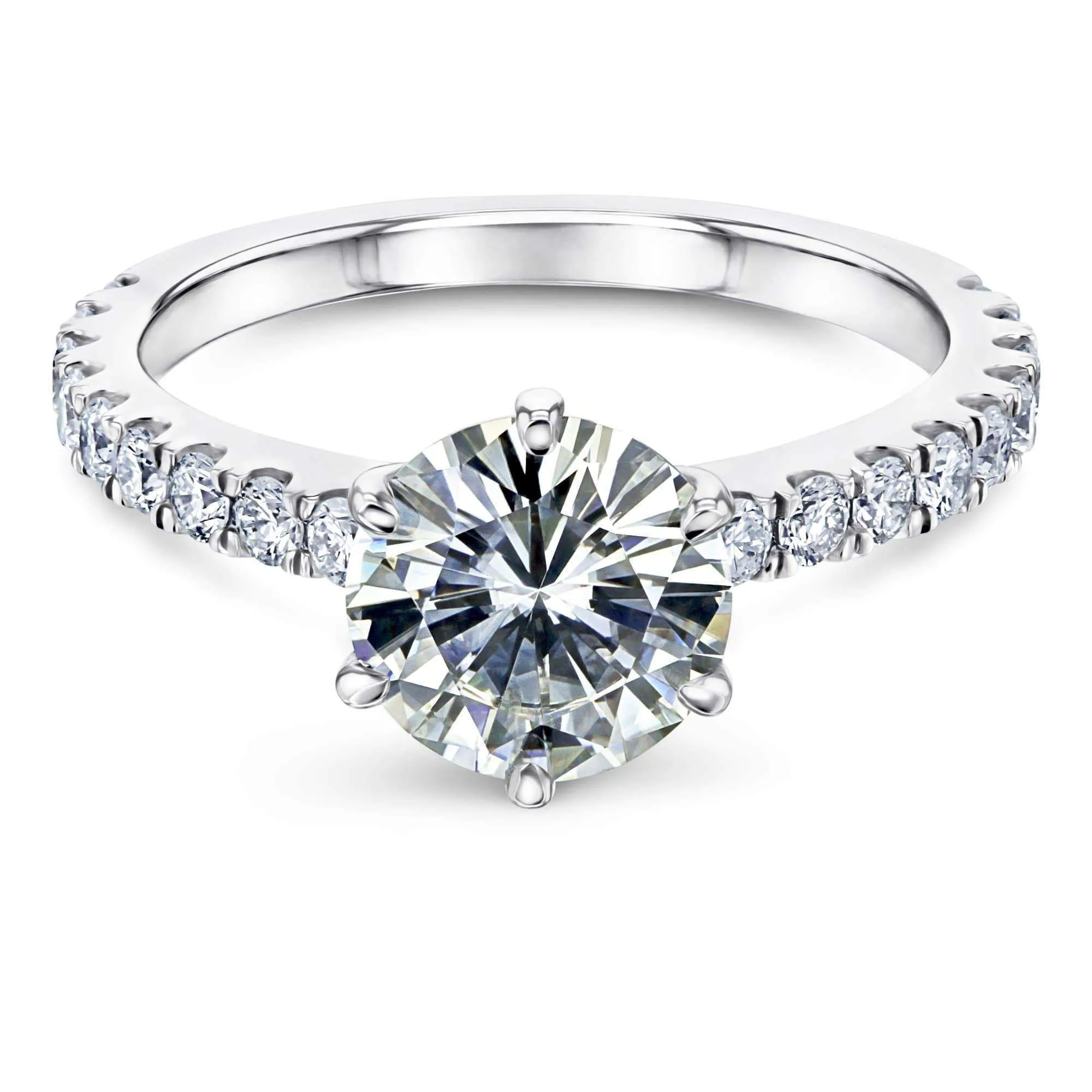 6-Prong 1.9ct Moissanite Ring