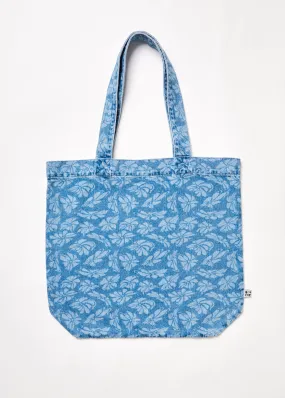 AFENDS Unisex Billie - Denim Floral Tote Bag - Floral Blue