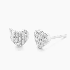 All Heart Stud Earrings in Silver