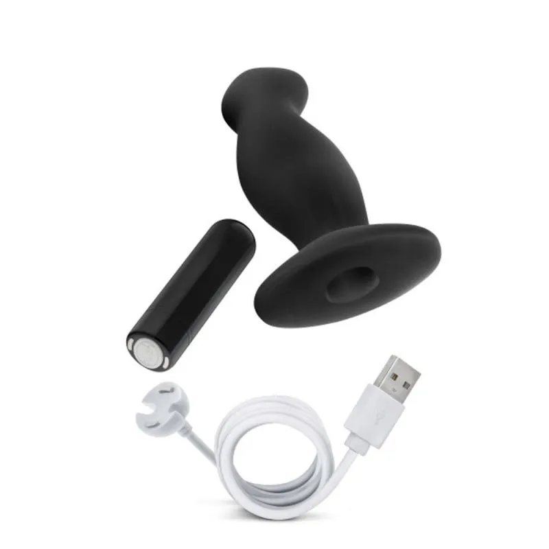 Anal Adventures - Platinum - Silicone Vibrating Prostate Massager 02 -Black