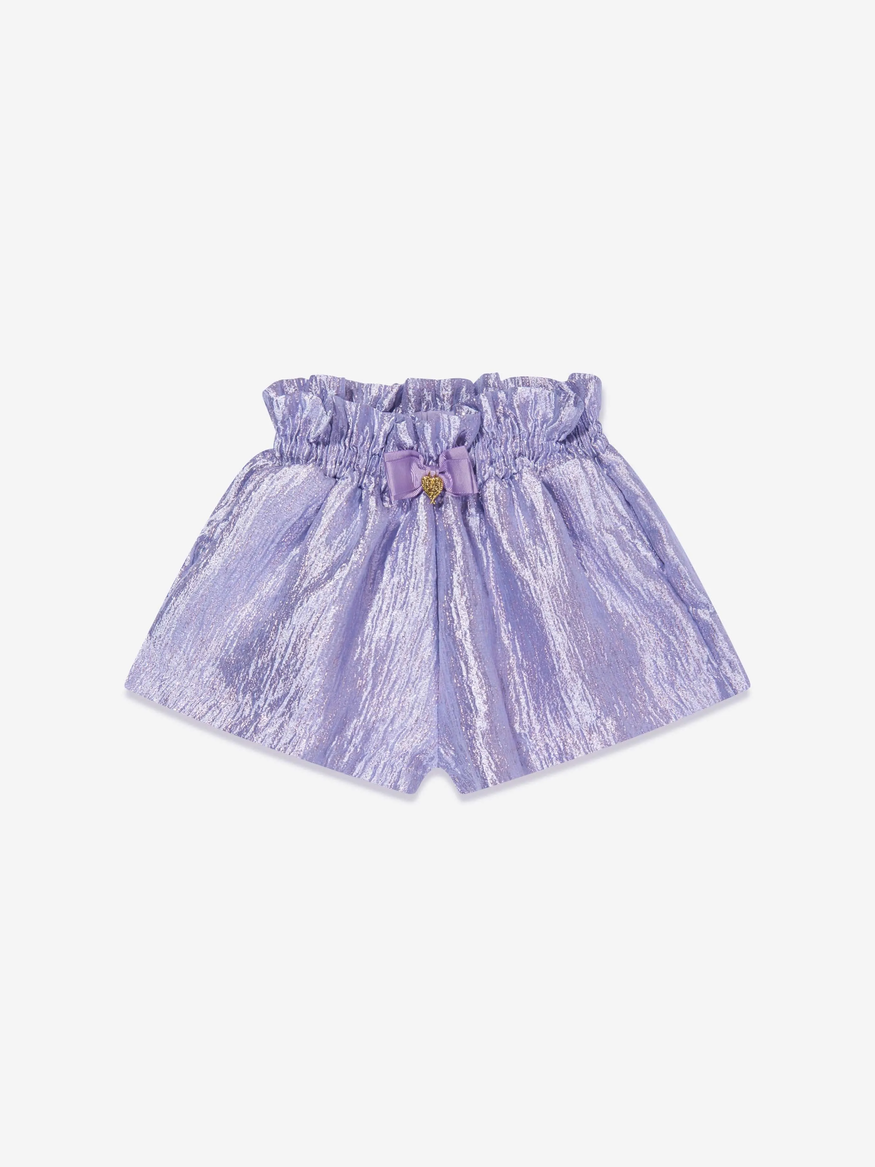 Angels Face Girls Ruthie Metallic Shorts in Purple