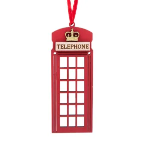 Artcuts Telephone Box Hanging Wooden Decoration