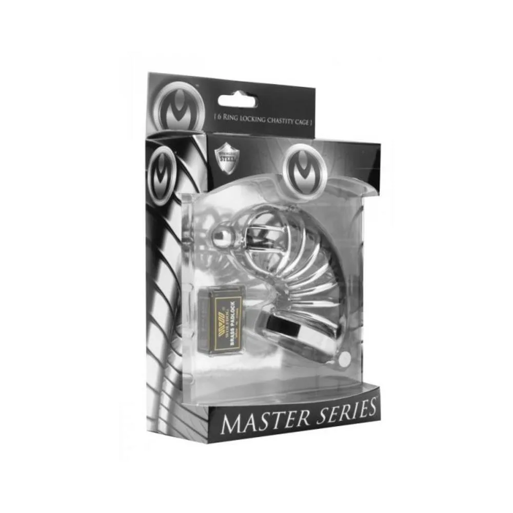 Asylum 4 Ring Chastity Cage Urethral Plug S/M