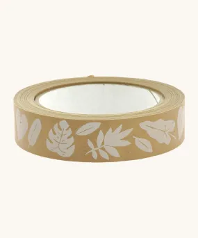 Babipur Kraft Eco Paper Tape - White Leaves