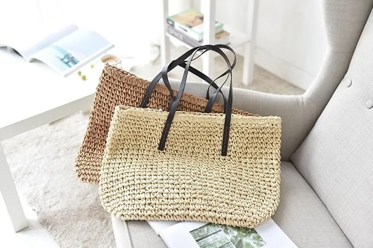 Beige Handmade Summer Beach Bag