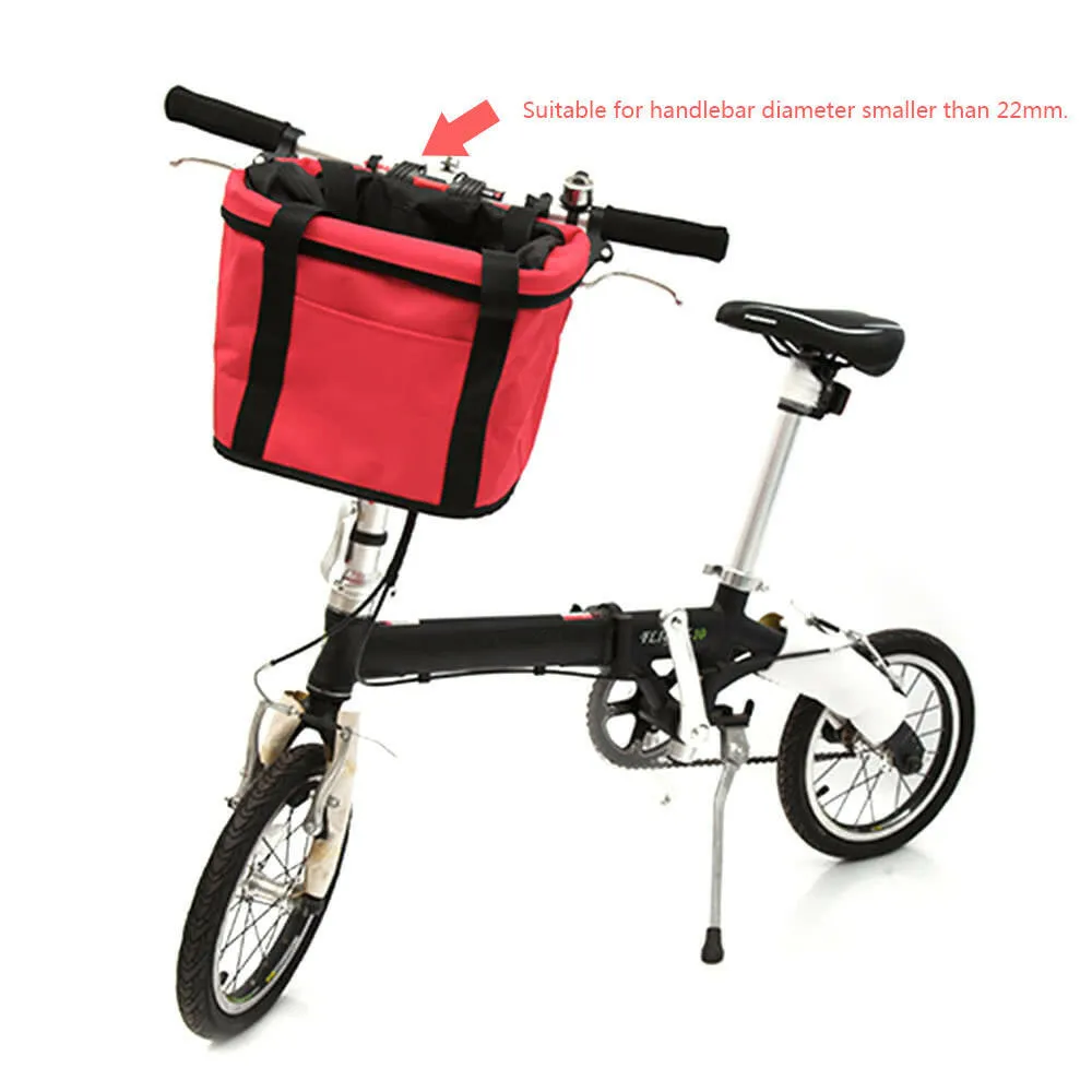 Bicycle Basket Detachable Cycling Bike Handlebar Front Carrier Bag Pet Carrier Aluminum Alloy Frame