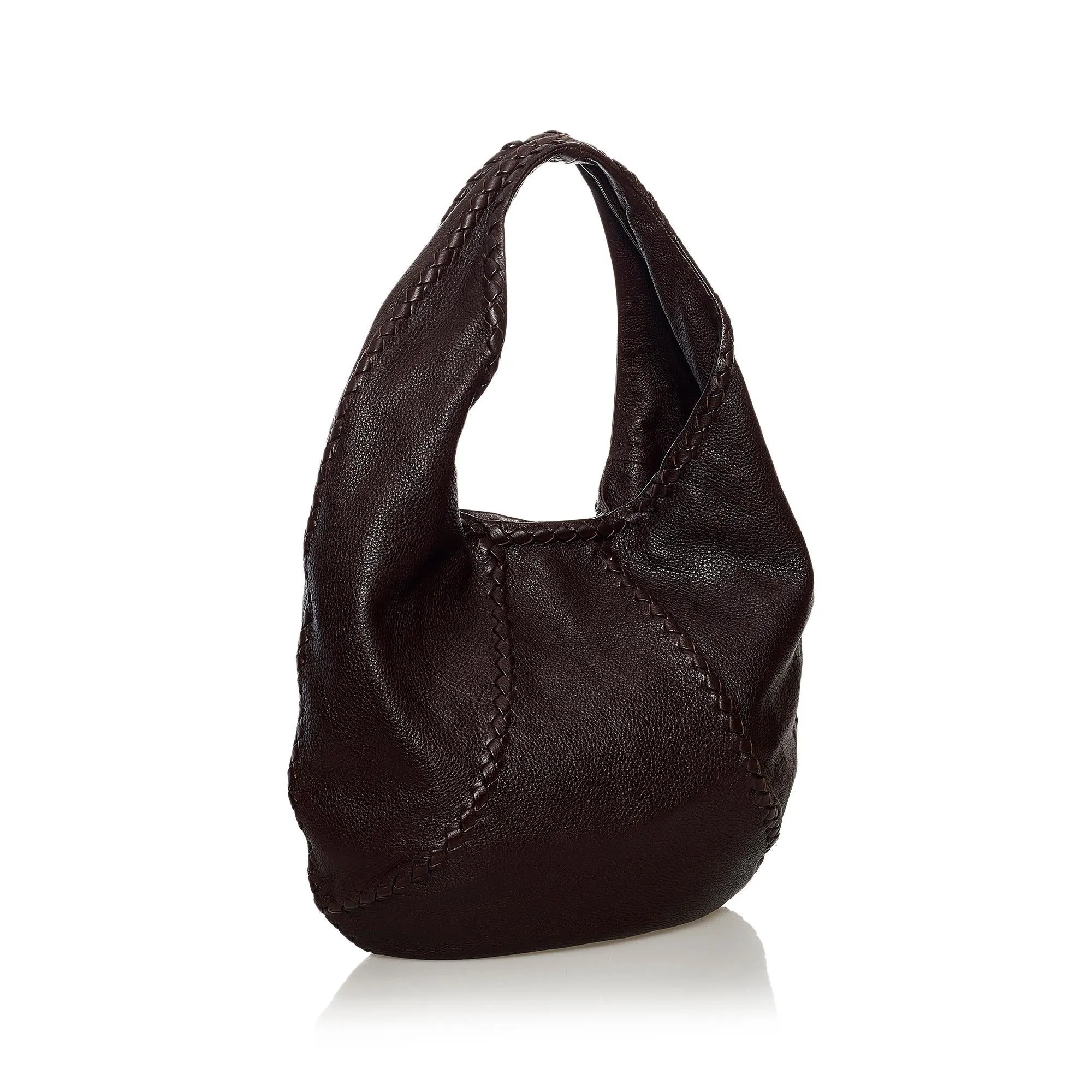 Bottega Veneta Baseball Leather Hobo Bag (SHG-32401)