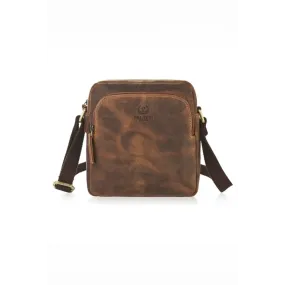 Brown - natural leather bag model 191535 galanter