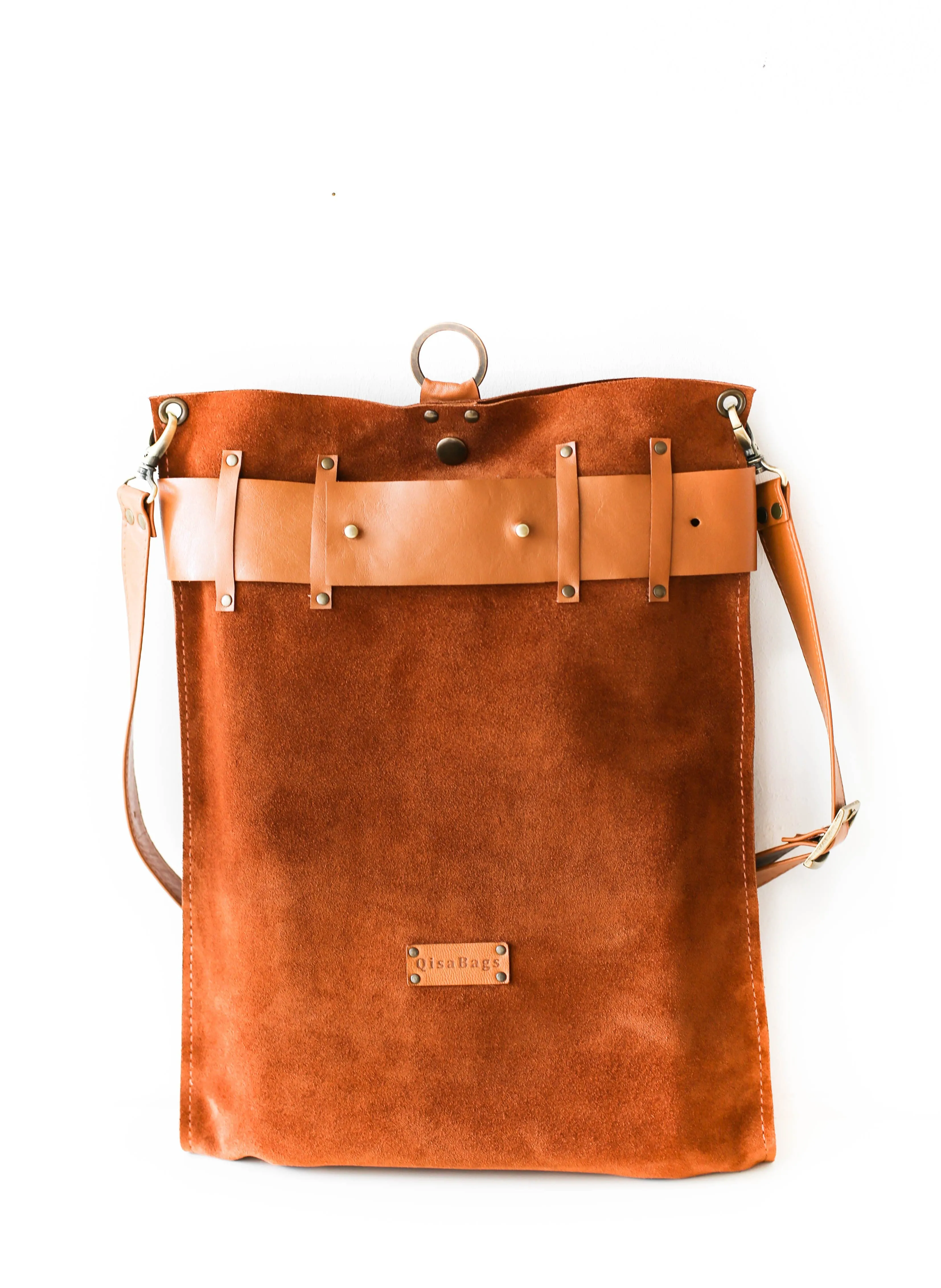 Brown Suede Backpack