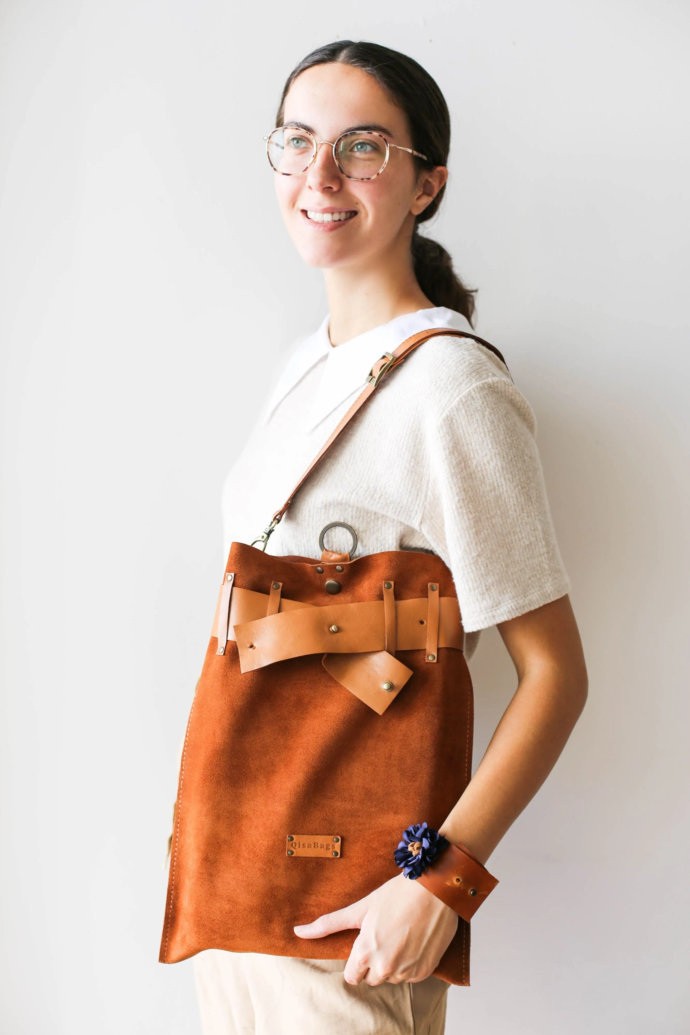 Brown Suede Backpack