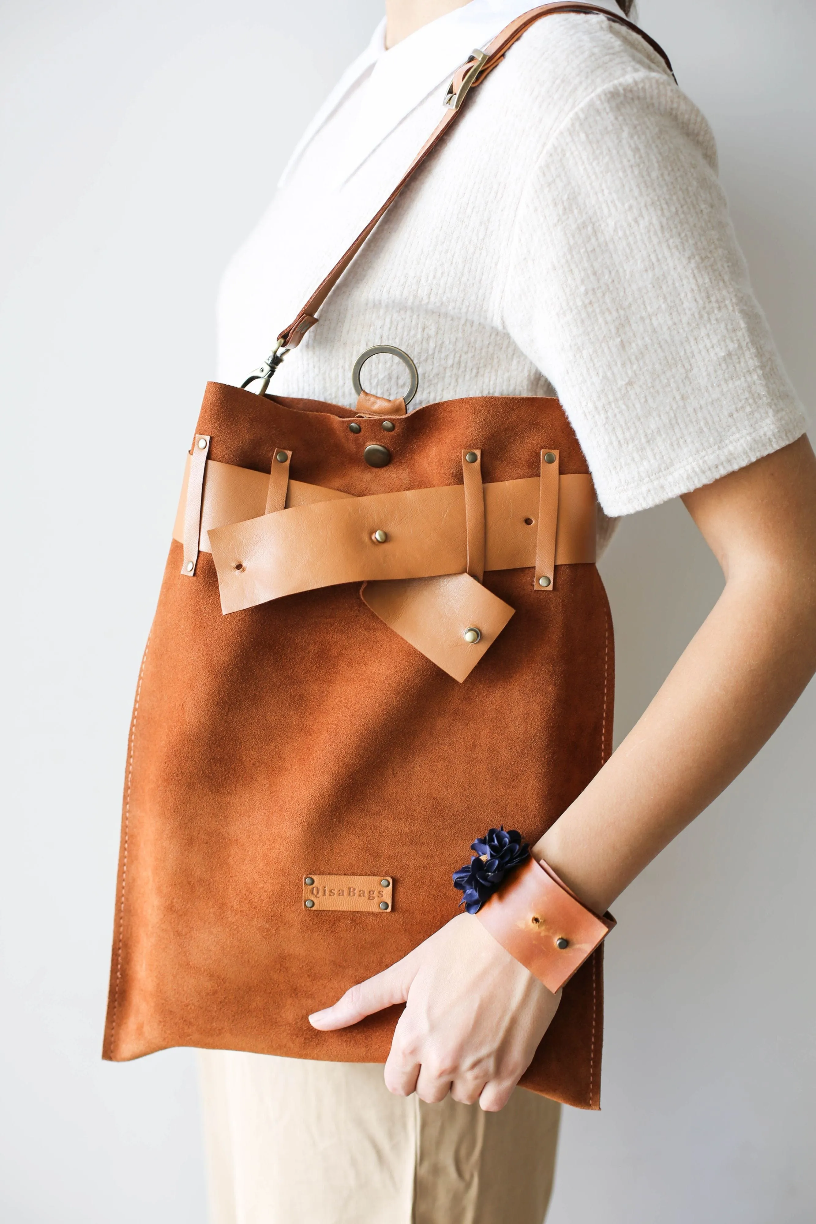 Brown Suede Backpack