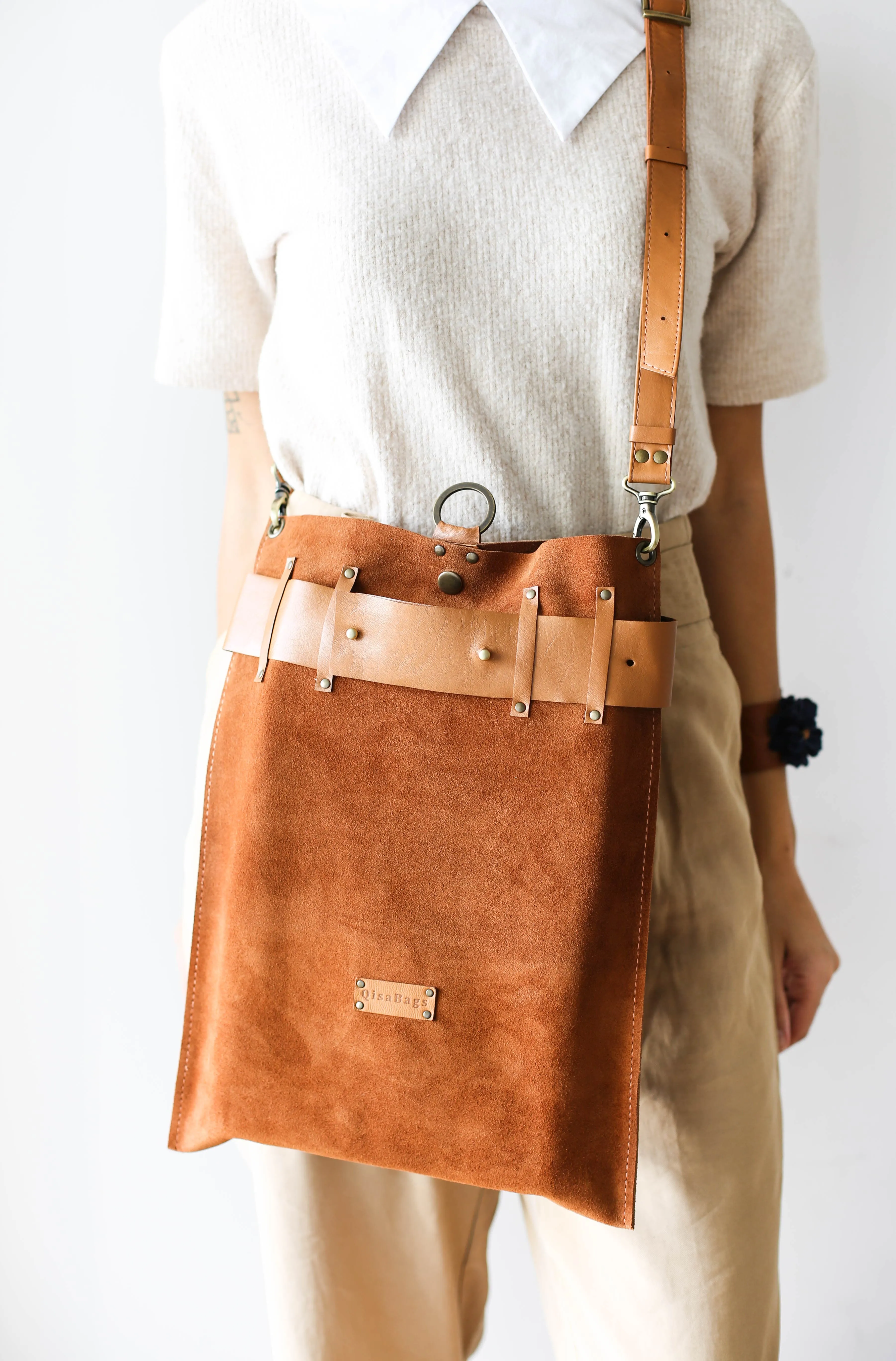 Brown Suede Backpack