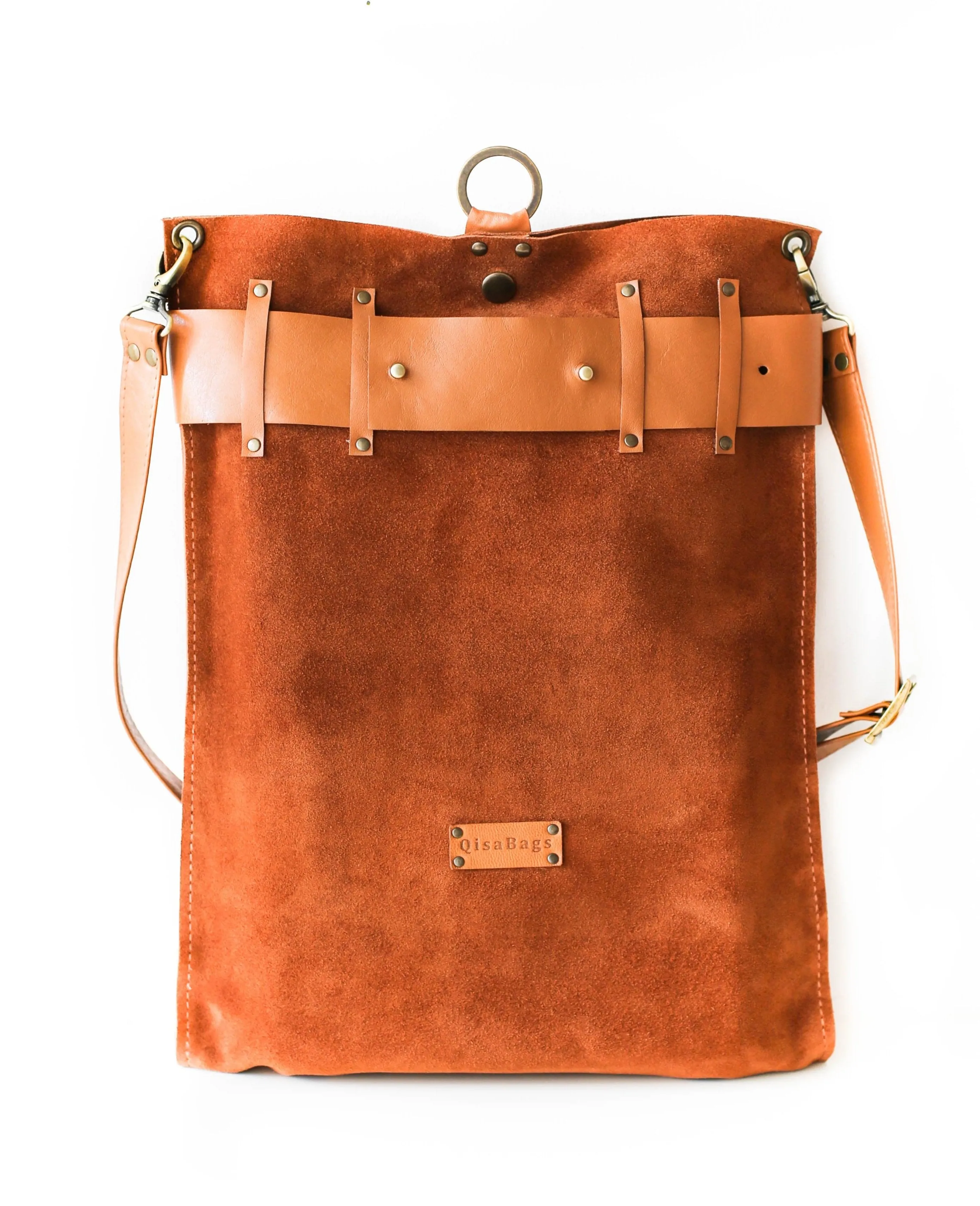 Brown Suede Backpack