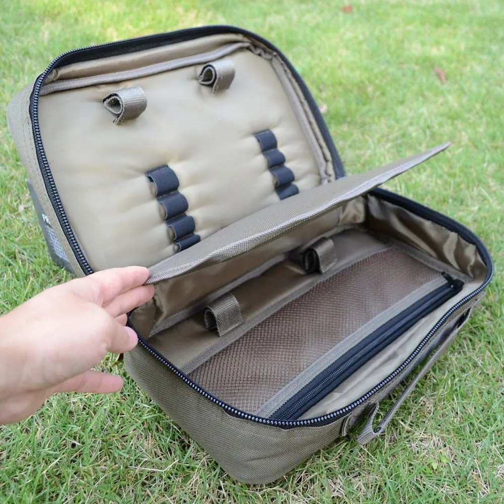 Carp Fishing Tackle Bag with Bar Carryall Luggage with Bank Sticks Rod Pod Size 20x33x10cm