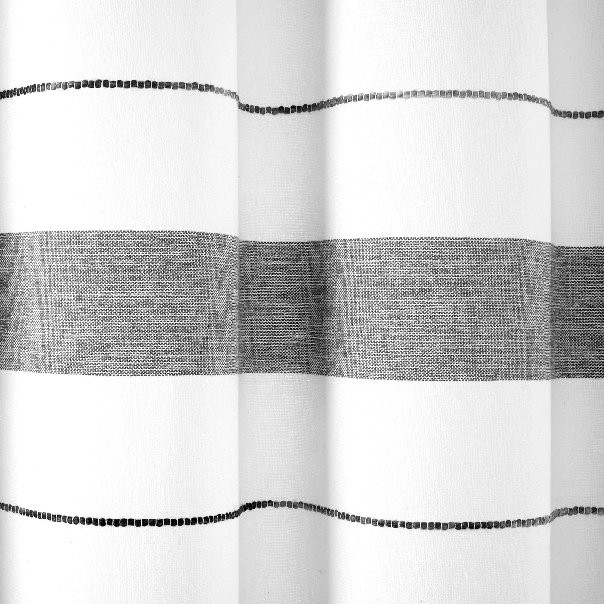 Chic Stripe Yarn Dyed Eco-Friendly Recycled Cotton Blend Shower Curtain