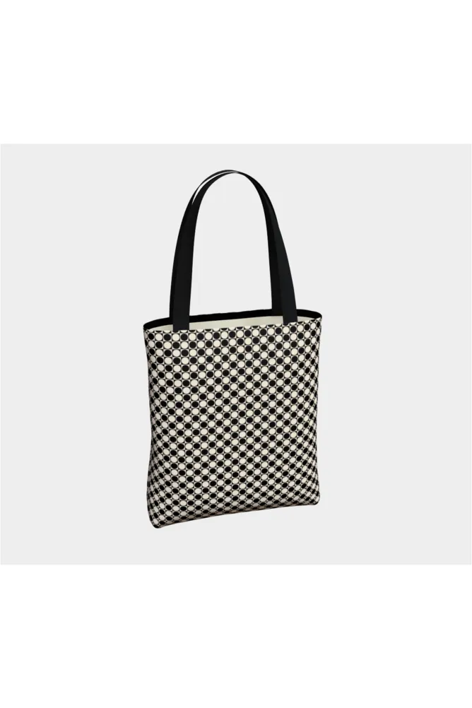 Circle in Squares Tote Bags