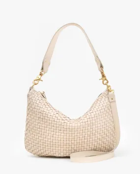 Clare V. - Moyen Messenger in Cream Woven Checker