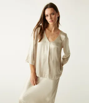 Cobie V-Neck Satin Top