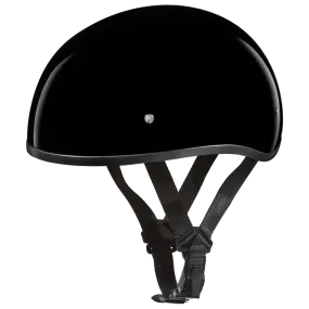 D1-ANS D.O.T. DAYTONA SKULL CAP W/O VISOR - HI-GLOSS BLACK