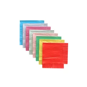 Eco Bright Mix Fringed Small Napkins - Pack of 16