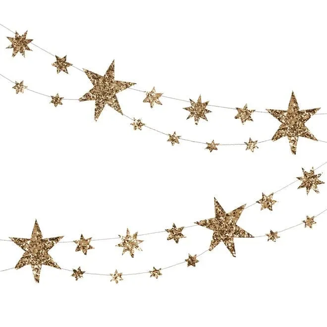 Eco Glitter Stars Garland