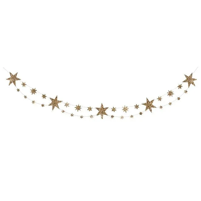 Eco Glitter Stars Garland