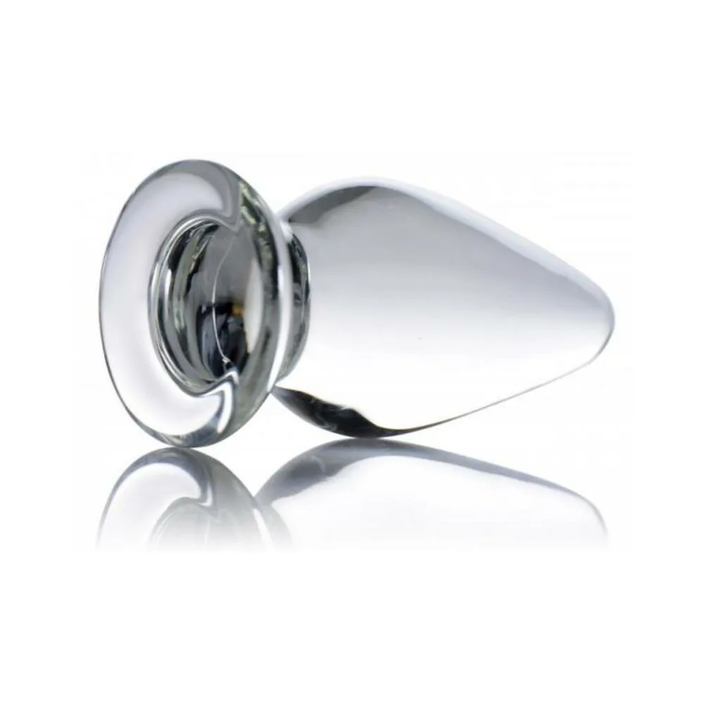 Ember Weighted Tapered Anal Plug Glass Clear