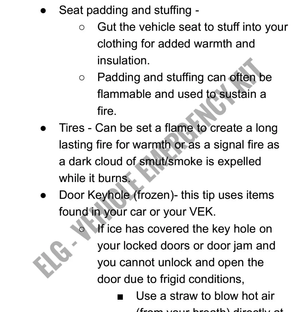 Emergency Loadout Guide - Bugout Vehicle Emergency Kit [PDF]