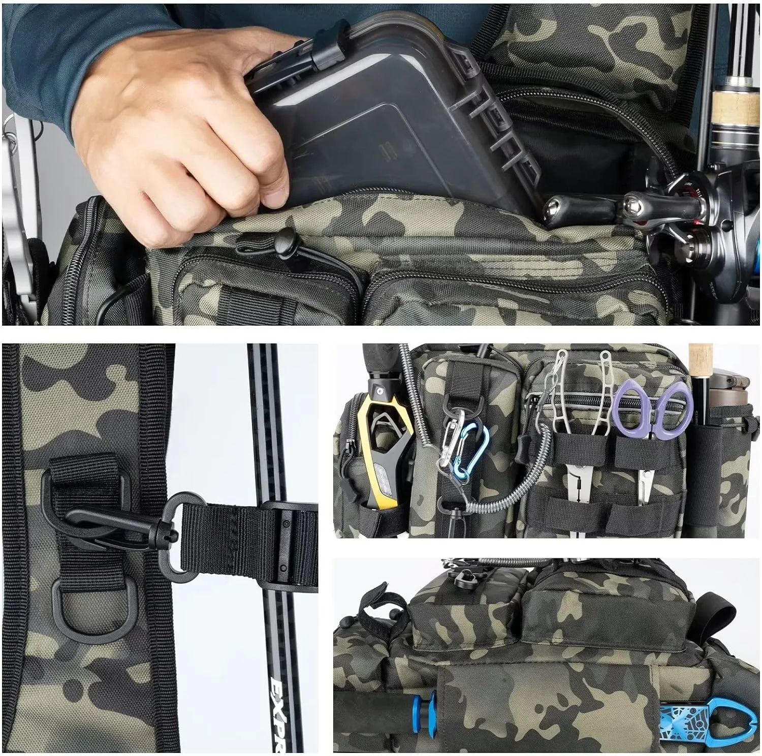 Fishing and Outdoor Multifunctional Waist Pack with Shoulders Straps Support