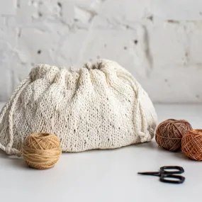 Flax & Twine Trellis Stitch Drawstring Bag Kit