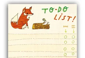 Fox & Bird To Do List Notepad