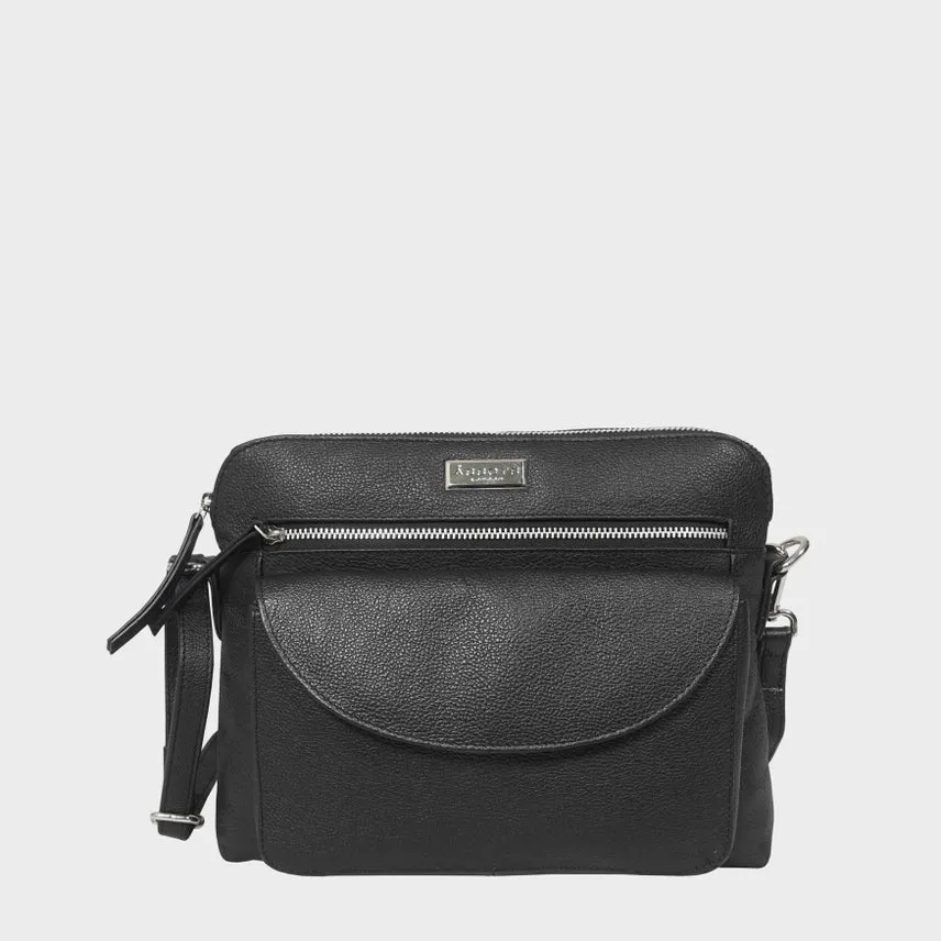 Genuine Black Leather Crossbody