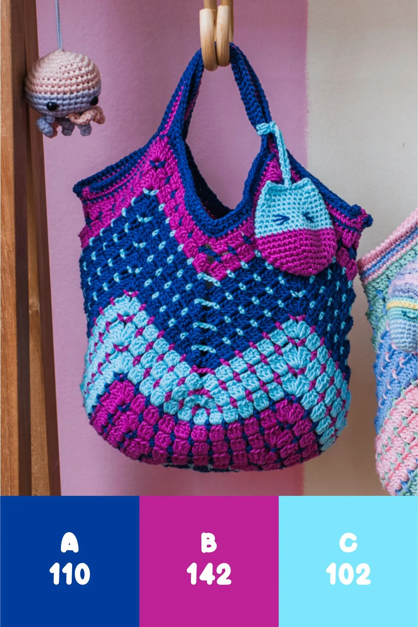 Granny Square Block Stitch Tote Bag Pattern & Kit