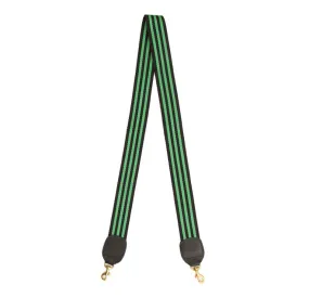 Green and Black Striped Crossbody Strap