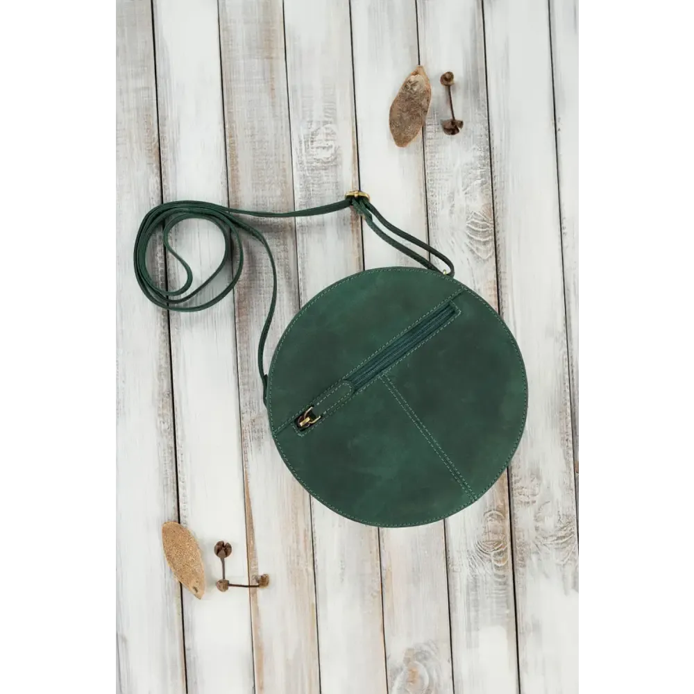 Green - natural leather bag model 191527 galanter