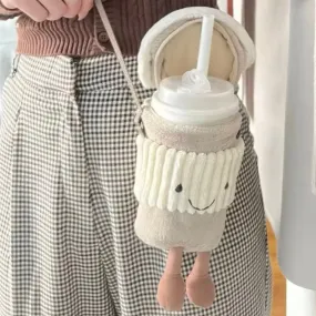 Jellie Teddy Coffee Cup Shoulder Cup Holder Bag