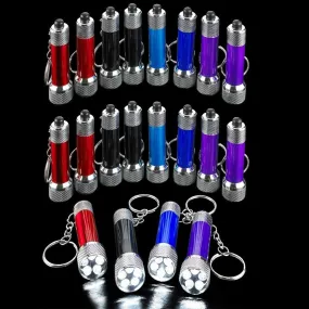 Kicko Mini Flashlight Keychains - 24 Pack - Assorted Colored Portable Plastic Flashlights