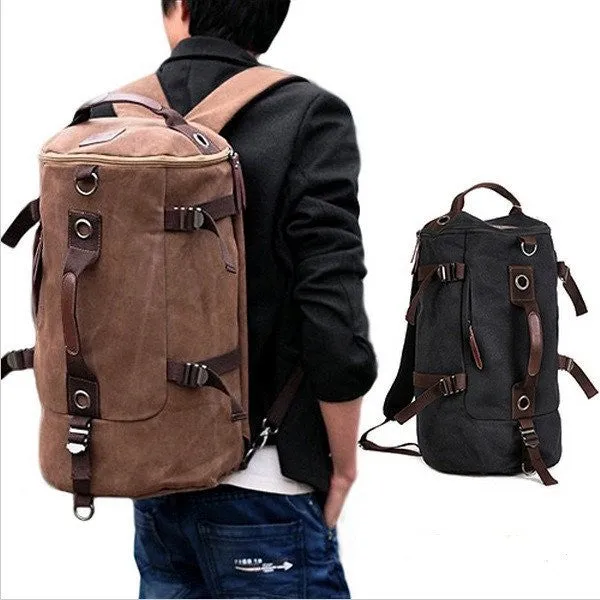 Large capacity man travel bag outdoor mountaineering backpack men bags hiking camping canvas bucket shoulder bag