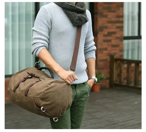 Large capacity man travel bag outdoor mountaineering backpack men bags hiking camping canvas bucket shoulder bag