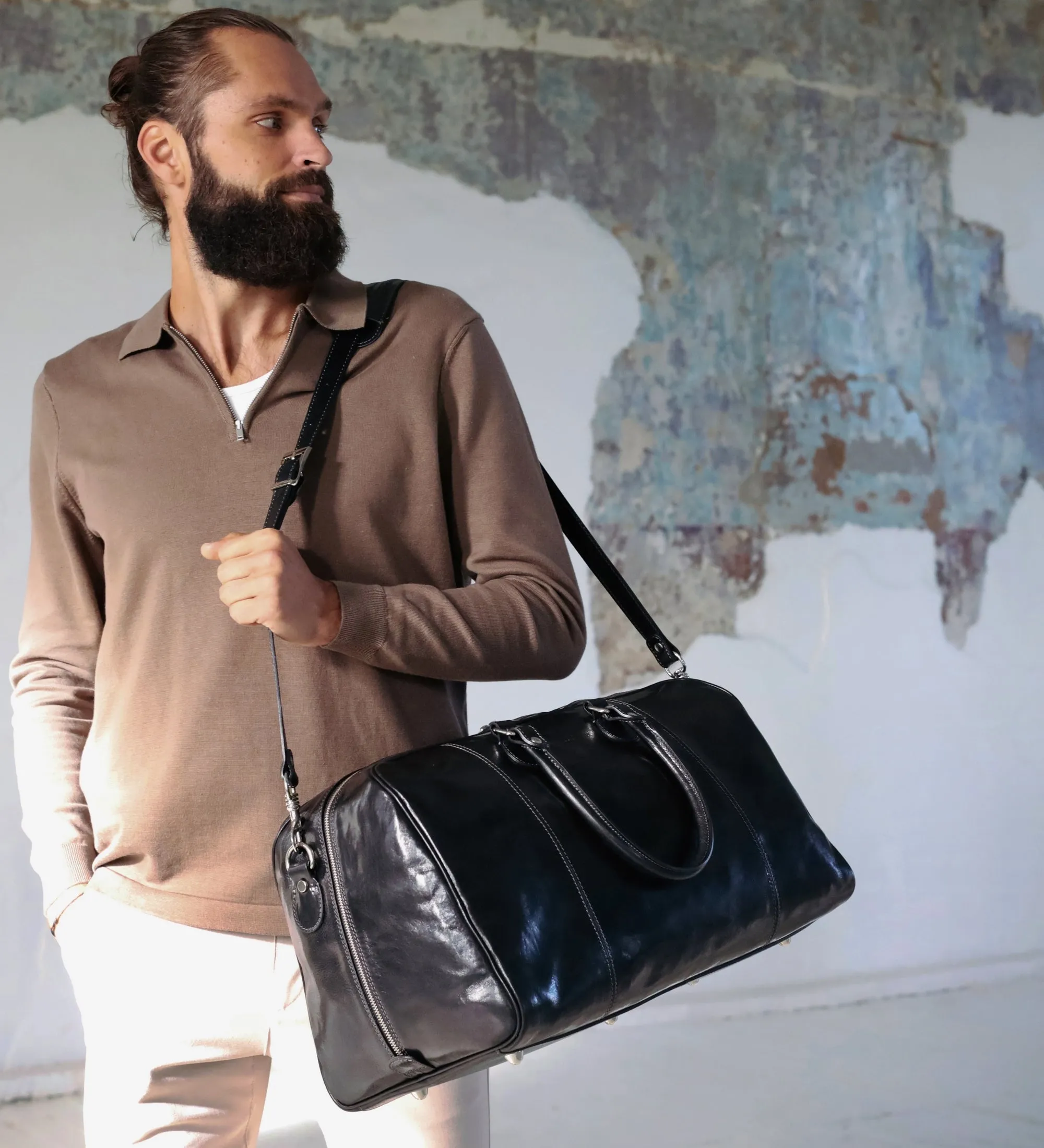 Leather Duffel Bag Weekender Bag - The Count of Monte Cristo