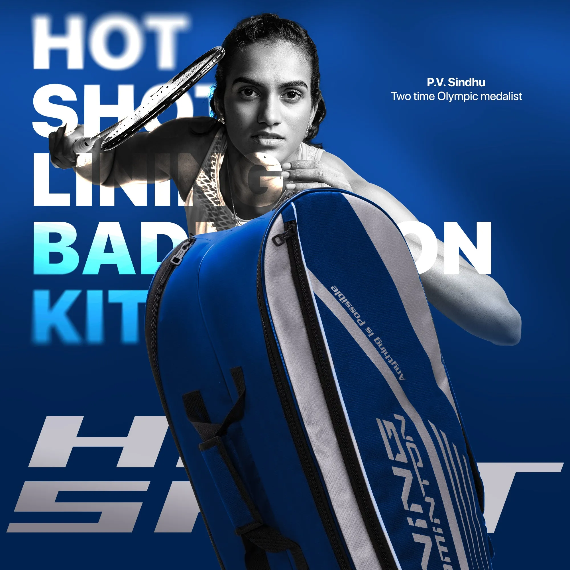 Li-Ning Hot Shot Badminton Kit Bag Kit Bag (Blue) (Size - Standard/50 L)