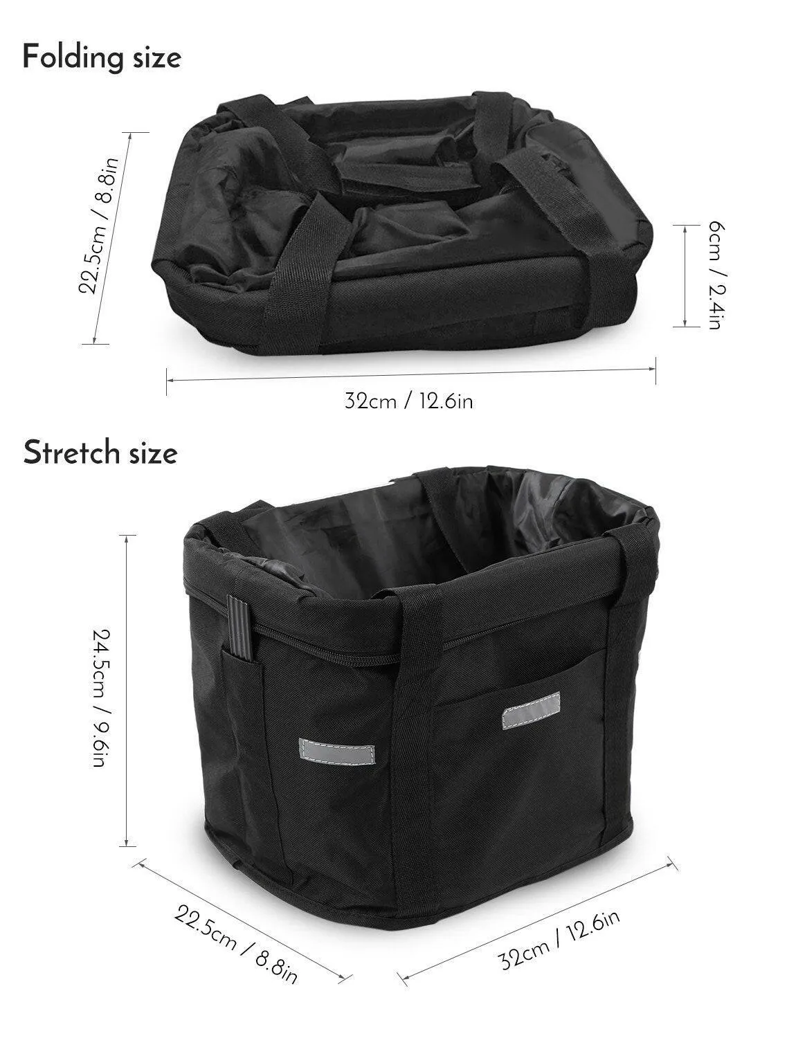 Lixada Bicycle Front Basket Removable Waterproof Bike Handlebar Canvas Basket Pet Carrier Frame Bag