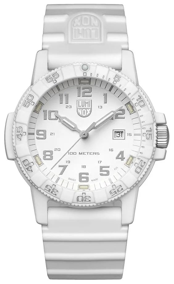 Luminox Leatherback SEA Turtle Giant White Fiberglass Compound White Dial White Rubber Strap Date Quartz Mens Watch XS.0327.WO