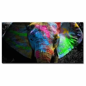 Majestic Elephant Wall Art On Canvas Print (70x140cm)