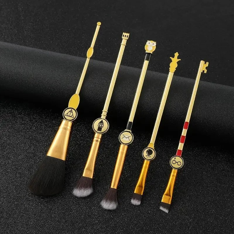 Makeup Brushes Set 5pcs Cosmetic Makeup Brush Set Professional Tool Kit Set Golden Drawstring Bag Included